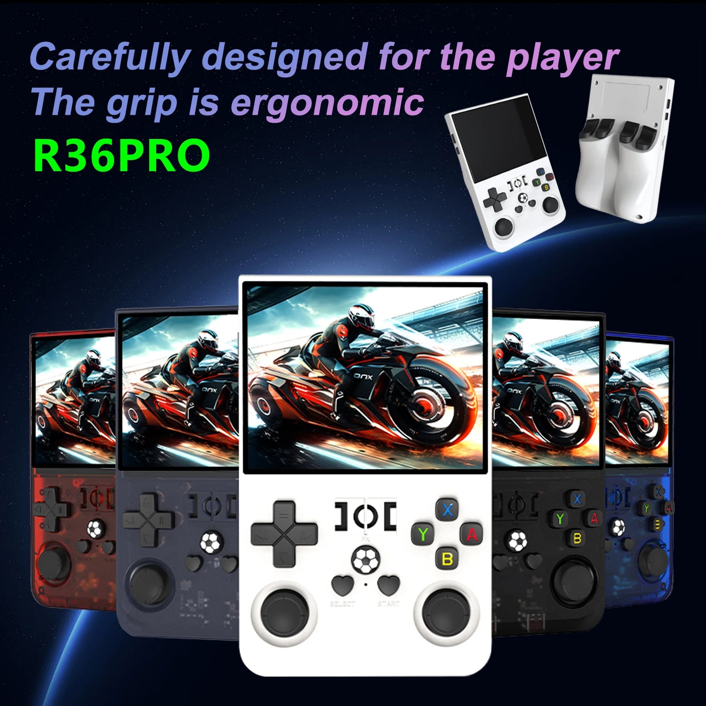 R36S Screen Portable TV Gaming Console Video Player Retro 64GB